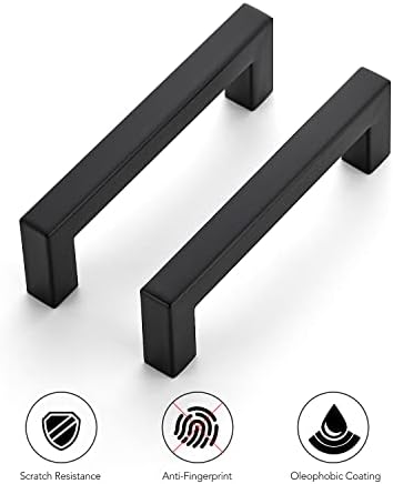 Ravinte 4 Inch Matte Black Kitchen cabinet handles