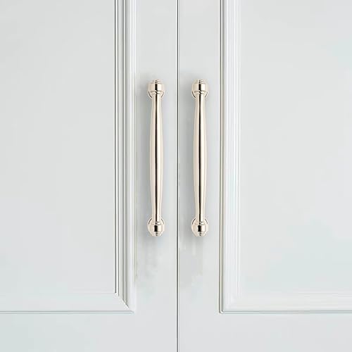 10-Piece Polished Nickel Cabinet Pulls 125-inch 32mm Hole Centers