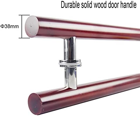 Premium Solid Wood Commercial Sauna Glass Door Push-Pull Handle - Red