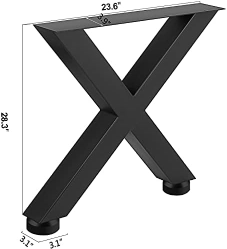 Vexclusive 2-Piece Heavy Duty Steel Table Legs with X-Frame Design