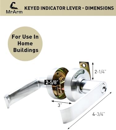 MrArm Keyed Entry Privacy Indicator Lock Silver