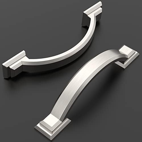 Amerdeco 10 Pack Satin Nickel Cabinet Pulls 3 Inch Hole Centers