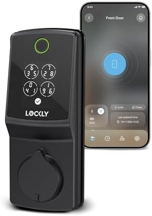Lockly Secure Front Door Smart Lock with AI Fingerprint Entry
