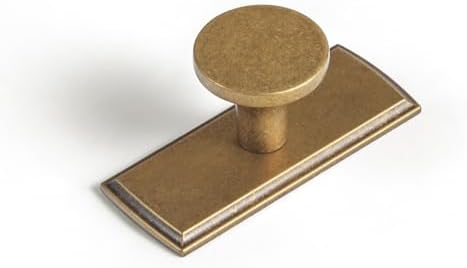 Goo-Ki 6-Piece Antique Brass Knobs with Backplates - Luxury Cabinet Handles