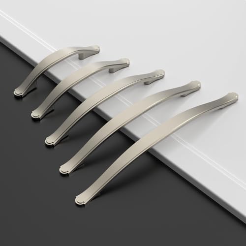 Amerdeco 10 Pack Brushed Satin Nickel Cabinet Pulls 3 Inch Hole Center
