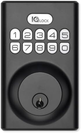 Qolsys IQ Lock-PG Push Button Deadbolt Matte Black