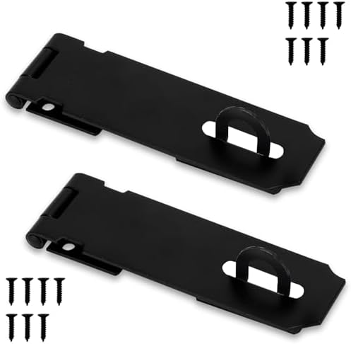 Sturdy 5-Inch Door Hasp Lock 2-Pack Stainless Steel Set