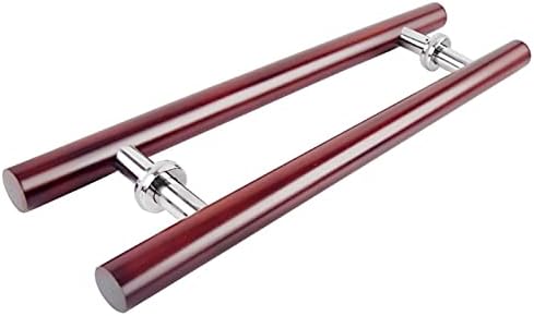 Premium Solid Wood Commercial Sauna Glass Door Push-Pull Handle - Red