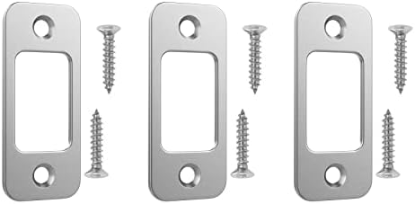 3-Piece Round Corner Strike Plate Kit - Satin Nickel Finish