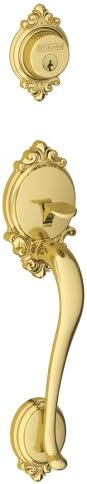 Schlag F59 Exterior Handle Set Bright Brass Door Hardware