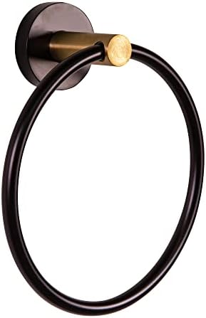Design House Kelton Towel Ring Matte Black Satin Gold