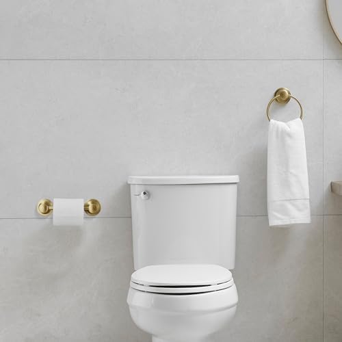 RUMOSE Gold-Brushed Wall-Mounted Toilet Hand Towel Holder Set 2PCS