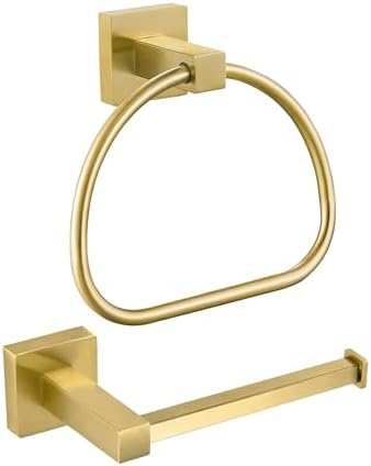 Leyden Gold Toilet Paper Holder Hand Towel Holder Modern Brass Bathroom Hardware Set