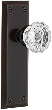 Nostalgic Privacy Crystal Glass Door Knob in Timeless Bronze
