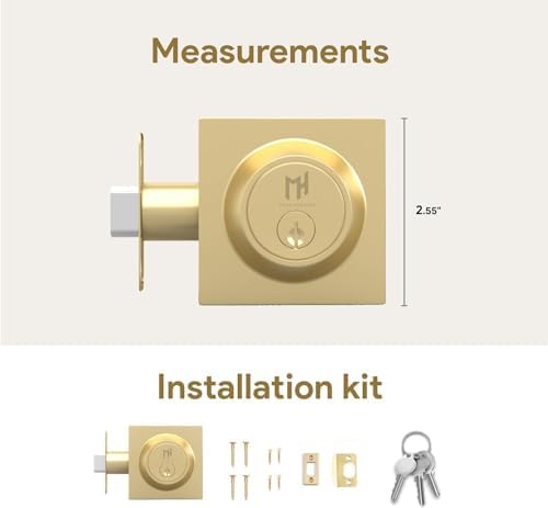 Sleek Square Entry Deadbolt Lock