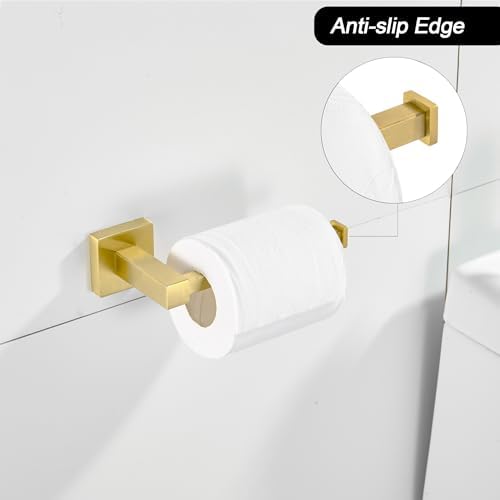 Leyden Gold Toilet Paper Holder Hand Towel Holder Modern Brass Bathroom Hardware Set