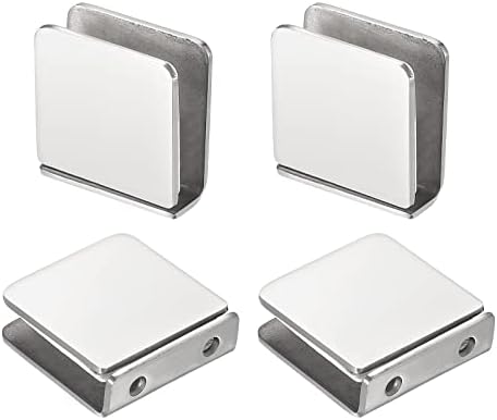Secure Durable 4x Stainless Steel Square Glass Clamps for 8-12mm Thickness