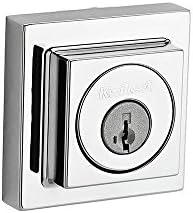 Kwikset Square Faced Contemporary Double Cylinder Deadbolt Polished Chrome