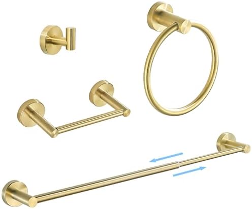 WEIKO Gold Adjustable Towel Bar More Perfect for Restroom Organization