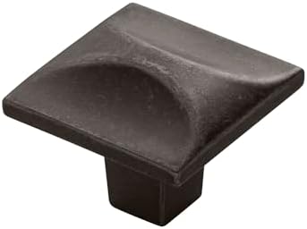 Crest Collection Knob 1-14 Inch Square Black Nickel Vibed Finish
