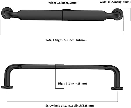 Asidrama 10-Pack 5-Inch Matte Black Cabinet Handle Pulls