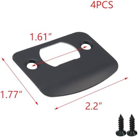 T Tulead 4PCS Black Round Corner Deadbolt Covers with Screws