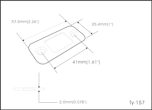 QCAA Solid Brass Door Deadbolt Strike Plate 2-Pack