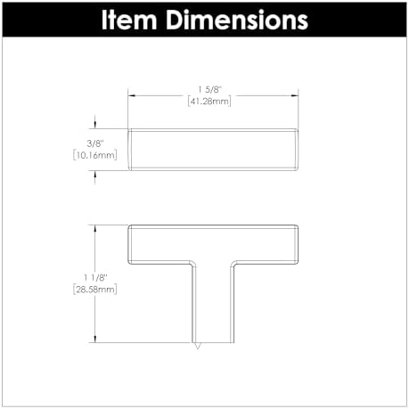 Hickory Hardware Skylight T-Knob Brushed Golden Brass Finish