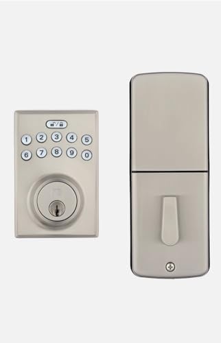 RELIABILT Satin Nickel Electronic Deadbolt with Keypad and Passage Door Handle