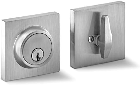 Modern Slim Single Cylinder Deadbolt Lock with Satin Nickel Finish