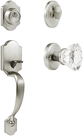 Stylish Front Door Handles with Crystal Knobs and Adjustable Latch