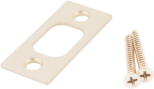 Stone Harbor Square Corner Deadbolt Strike Plate Polished Brass