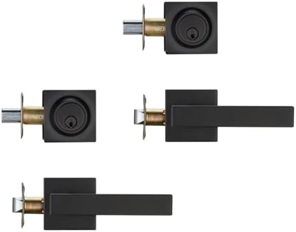 2-Pack Exterior Door Lock Set with Deadbolt Aged Bronze