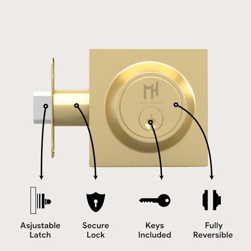 Sleek Square Entry Deadbolt Lock