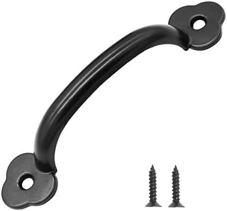 12-Piece Barn Door Handles Set Rustic Black Metal Door Handles