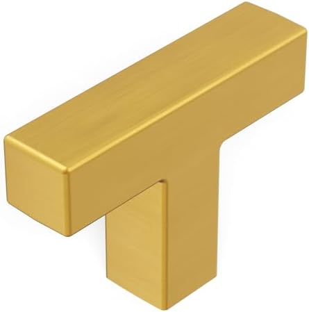 Hickory Hardware Skylight T-Knob Brushed Golden Brass Finish