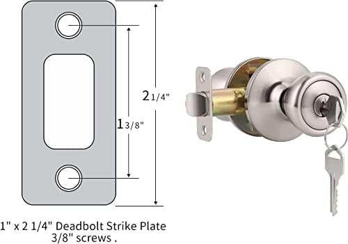 Secure Your Home Door with 4-Piece Brushed Nickel Strike Plate Set