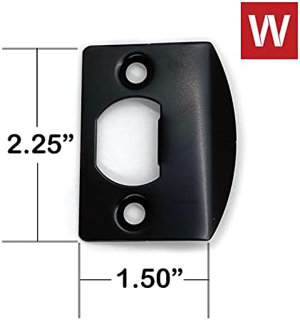 2 Pack Black Finish Strike Plate Iron Full Lip Door Lock System