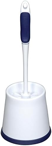 Rubbermaid Comfort Grip Toilet Bowl Brush and Caddy Set 165 Inch WhiteBlue