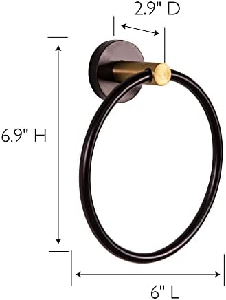 Design House Kelton Towel Ring Matte Black Satin Gold