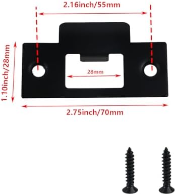 4Pcs Black Purple Strong Metal Deadbolt Strike Plate Home Security 70x28mm