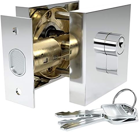 Avalon Modern Deadbolt Square Rosette Polished Chrome