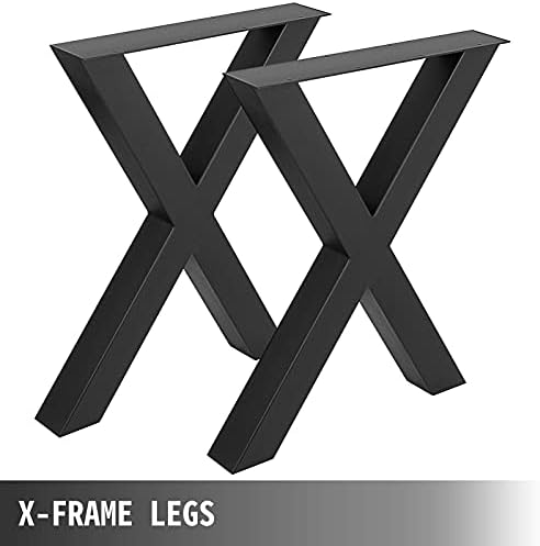 Vexclusive 2-Piece Heavy Duty Steel Table Legs with X-Frame Design
