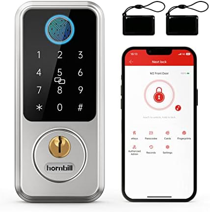 Hornbill Smart Lock - Keyless Entry Door Lock with Alexa Fingerprint Recognition