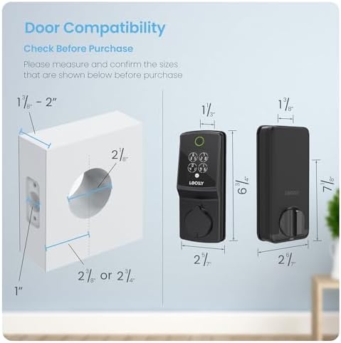 Lockly Secure Front Door Smart Lock with AI Fingerprint Entry