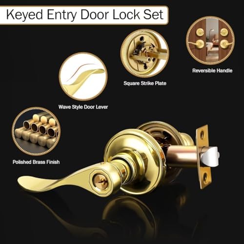 3 Pack Keyed Door Lock Set with Double Cylinder Deadbolts