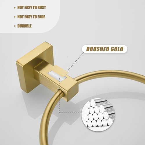 Leyden Gold Toilet Paper Holder Hand Towel Holder Modern Brass Bathroom Hardware Set