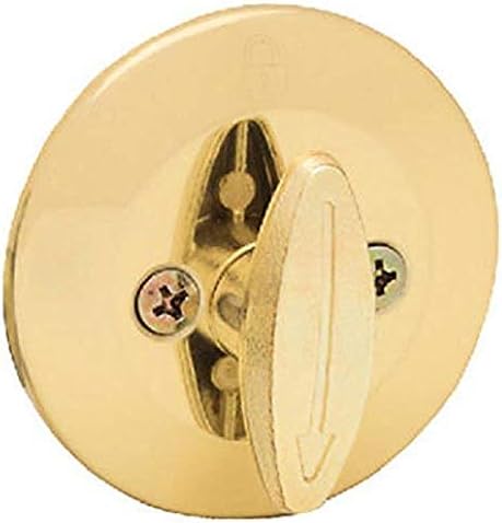 Kwikset No-Key Deadbolt for Front Entry Door in Polished Brass