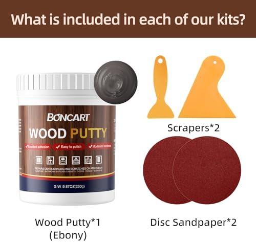 Boncart Paintable Wood Filler Quick Repair for Holes Cracks in Wood Furniture