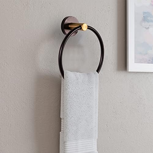 Design House Kelton Towel Ring Matte Black Satin Gold